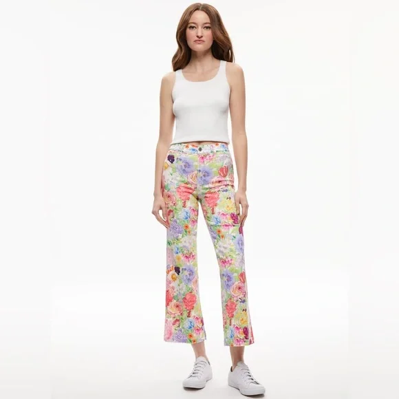 Alice + Olivia floral coin pocket cropped jean NWOT Jeans